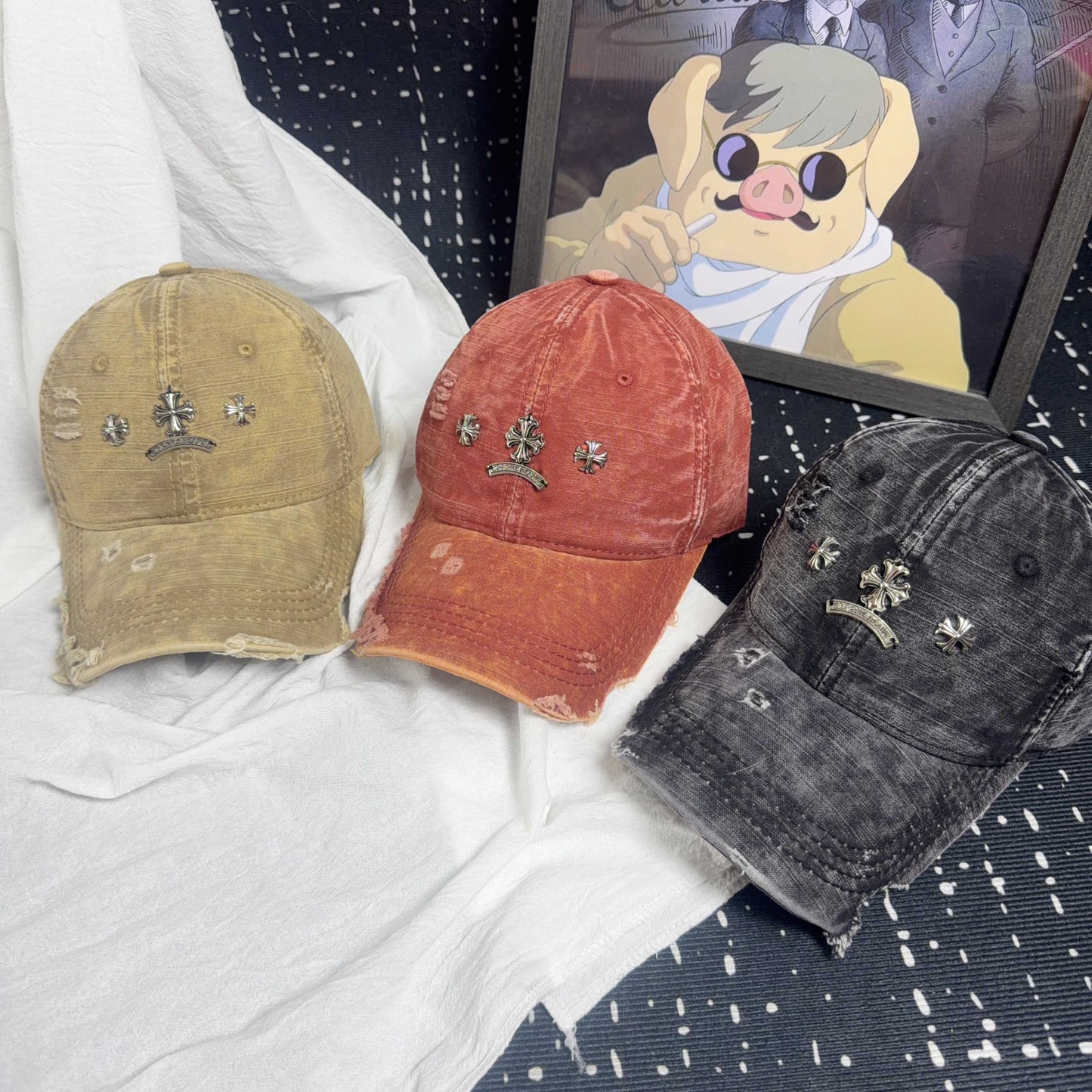 Chrome Hearts Vintage Distressed Baseball Cap